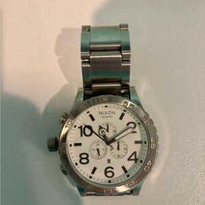 Nixon 51-30 chrono Silver and White Men's Watch
